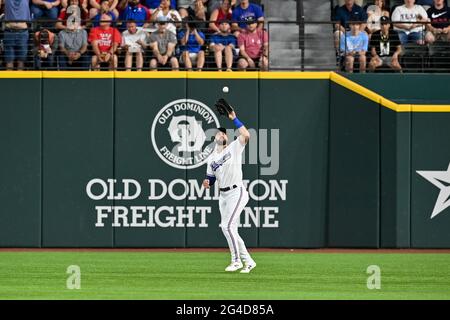 June 19th, 2021: Texas Rangers shortstop Eli White (41).during a game between the Minnesota Twins and the Texas Rangers at Globe Life Field in Arlington, Texas.Manny Flores/Cal Sport Media Stock Photo