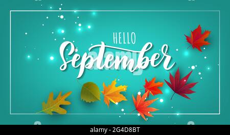 September text. Lettering typography. Vector illustration Stock Vector ...