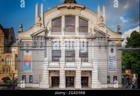 BIELEFELD, GERMANY. JUNE 12, 2021. Beautiful view to a Theater Traditional architecture Stock Photo