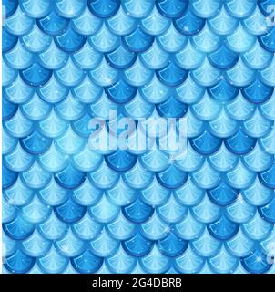 Pearlescent mermaid scales seamless pattern  illustration Stock Vector