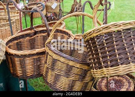 Handmade wicker baskets Stock Photo