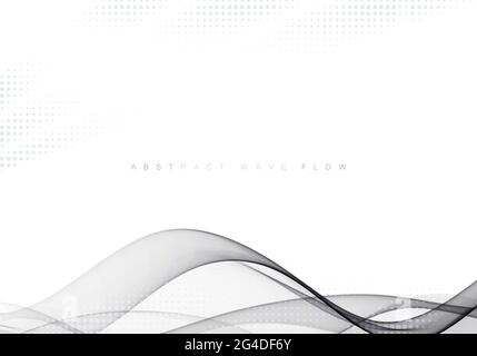 Grey modern abstract line layout gradient futuristic smooth swoosh certificate background. Gray wave flow Stock Vector