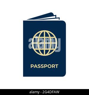 Passport icon on white background Stock Vector