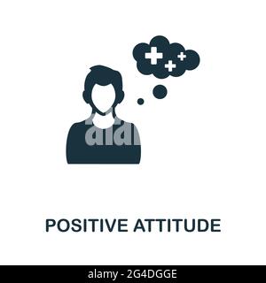 Positive Attitude icon. Monochrome simple element from personal growth collection. Creative Positive Attitude icon for web design, templates Stock Vector