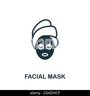 Facial Mask icon. Monochrome simple element from sauna collection. Creative Facial Mask icon for web design, templates, infographics and more Stock Vector