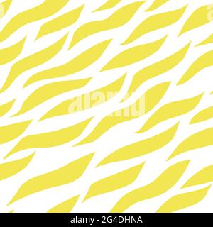 Sunny summer Abstract striped pattern. Seamless pattern with trendy cut out patches. Natural motifs on a white background. Stock vector illustration. Stock Vector