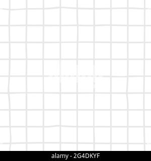 Trendy geometric hand-drawn checkered doodle background. Stylish vector neutral background for fabric, wallpaper, wrapping, textile, print. Gray and w Stock Vector