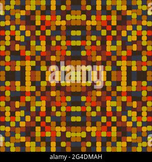 Mosaic seamless vector pattern. Background from square colored mosaic segments. Tile stock image. Wallpaper colors of red, yellow, brown, beige, green Stock Vector