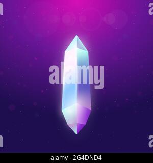 Big crystal with glowing effect Stock Vector