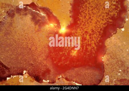 Vinatge shining abstract amber, and gold marble pattern with sparkles. Vector background in alcohol ink technique with glitter. Template for banner, p Stock Vector