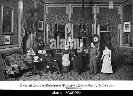 theatre / theater, play, 'Johannisfeuer', by Hermann Sudermann (1857 - 1928), world premiere, ADDITIONAL-RIGHTS-CLEARANCE-INFO-NOT-AVAILABLE Stock Photo
