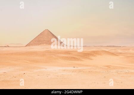 The Red pyramid of Dahshur with blue sky in Giza, Egypt Stock Photo