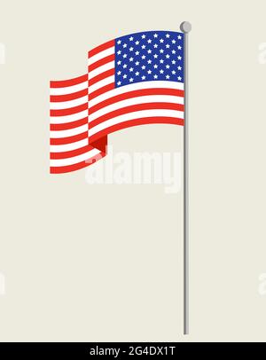 Flag of the United States of America. State symbol in flat style. Stock Vector