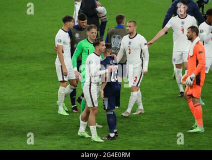 London, England, 18th June 2021. Billy Gilmour of Scotland at the final whistle during the UEFA European Championships match at Wembley Stadium, London. Picture credit should read: David Klein / Sportimage Stock Photo