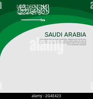 Abstract waving saudi arabia flag. Creative background for the design of patriotic holiday cards. National poster. Cover, banner in national colors of Stock Vector