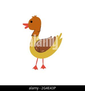 Illustration of Duck Farm Bird Animal Character Stock Vector