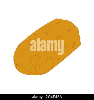 Haystack vector on white background. Wheat straw. Stock Vector