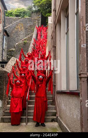 Red Rebels ,Red Rebel Brigade symbolises the common blood we share with all species,nternational performance artivist  That unifies us and makes us on Stock Photo