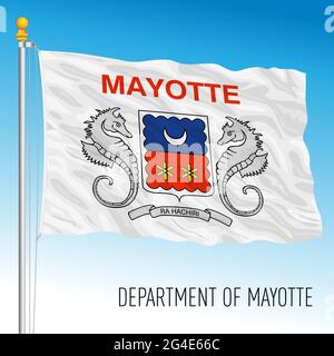 Wave flag of mayotte is a region france banner Vector Image