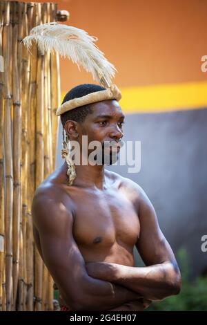 Zulu warrior at Lesedi African Cultural village, Broederstroom ...