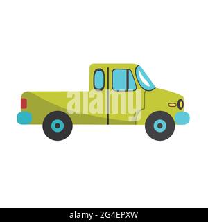 green Pickup Icon flat design vector illustration Stock Vector