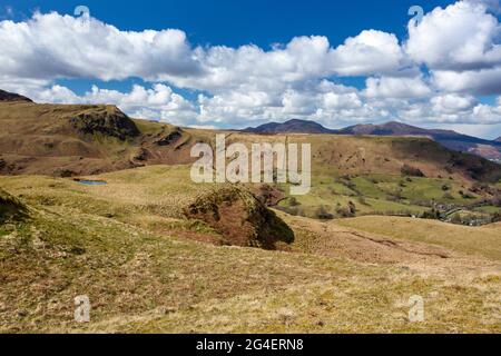 Looking west from High Rigg above St Johns in the Vale, Lake District, UK. Stock Photo