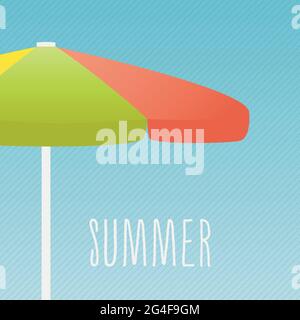 Colorful parasol. Relax on the beach. Vector illustration, flat design Stock Vector