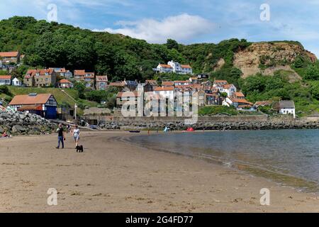 Runswick Bay is a beautiful village by the sea in Yorkshire on the North East Coast of England Stock Photo