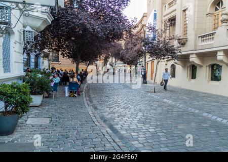 SANTIAGO, CHILE - MARCH 27, 2015: View of Calle Londres street in Santiago, Chile Stock Photo