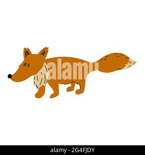 Funny cute cartoon vector animal fox character Stock Vector