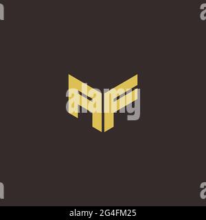 AF A F FA Logo Letter Initial Logo Designs Template with Gold and Black Background, Vector icon modern Stock Vector
