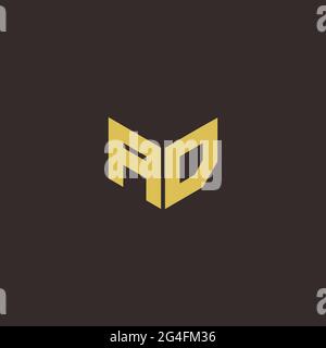 AD A D DA Logo Letter Initial Logo Designs Template with Gold and Black Background, Vector icon modern Stock Vector