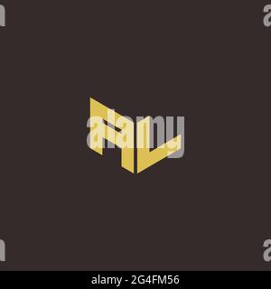 AL A L LA Logo Letter Initial Logo Designs Template with Gold and Black Background, Vector icon modern Stock Vector