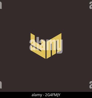 YM MY Logo Letter Initial Logo Designs Template with Gold and Black Background, Vector icon modern Stock Vector