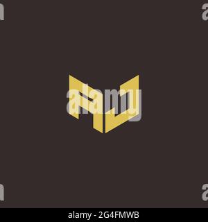 AJ A J JA Logo Letter Initial Logo Designs Template with Gold and Black Background, Vector icon modern Stock Vector