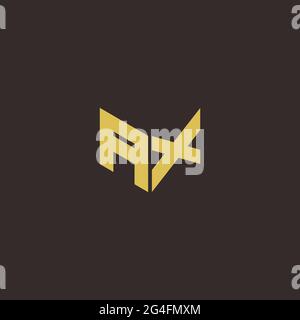 AX A X XA Logo Letter Initial Logo Designs Template with Gold and Black Background, Vector icon modern Stock Vector