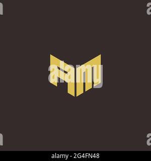 Logo Letter Initial Logo Designs Template with Gold and Black Background, Vector icon modern Stock Vector