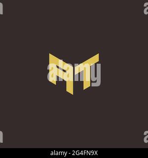 Logo Letter Initial Logo Designs Template with Gold and Black Background, Vector icon modern Stock Vector