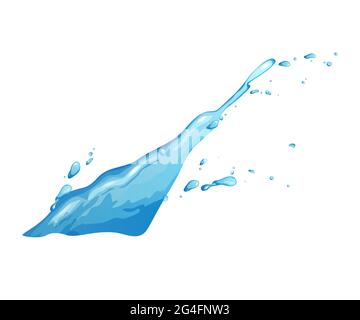 Blue pure water drops set cartoon vector illustration. Stock Vector