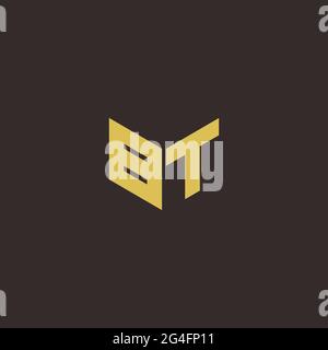 BT B T Creative Modern Black Letters Logo Design with Brush Swoosh ...