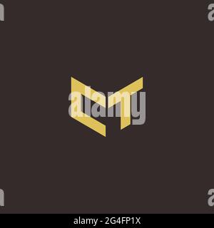 Logo Letter Initial Logo Designs Template with Gold and Black Background, Vector icon modern Stock Vector