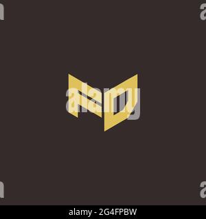 Logo Letter Initial Logo Designs Template with Gold and Black Background, Vector icon modern Stock Vector
