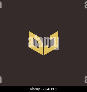Logo Letter Initial Logo Designs Template with Gold and Black Background, Vector icon modern Stock Vector