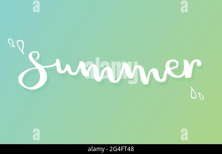 Summer lettering. Gradient background. Vector illustration, minimal design Stock Vector