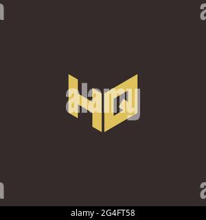 Logo Letter Initial Logo Designs Template with Gold and Black Background, Vector icon modern Stock Vector