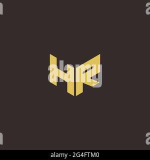 Logo Letter Initial Logo Designs Template with Gold and Black Background, Vector icon modern Stock Vector