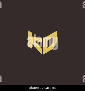 Logo Letter Initial Logo Designs Template with Gold and Black Background, Vector icon modern Stock Vector