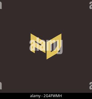 Logo Letter Initial Logo Designs Template with Gold and Black Background, Vector icon modern Stock Vector