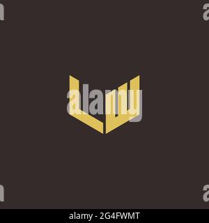Logo Letter Initial Logo Designs Template with Gold and Black Background, Vector icon modern Stock Vector