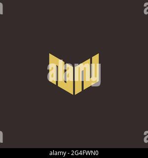 Logo Letter Initial Logo Designs Template with Gold and Black Background, Vector icon modern Stock Vector